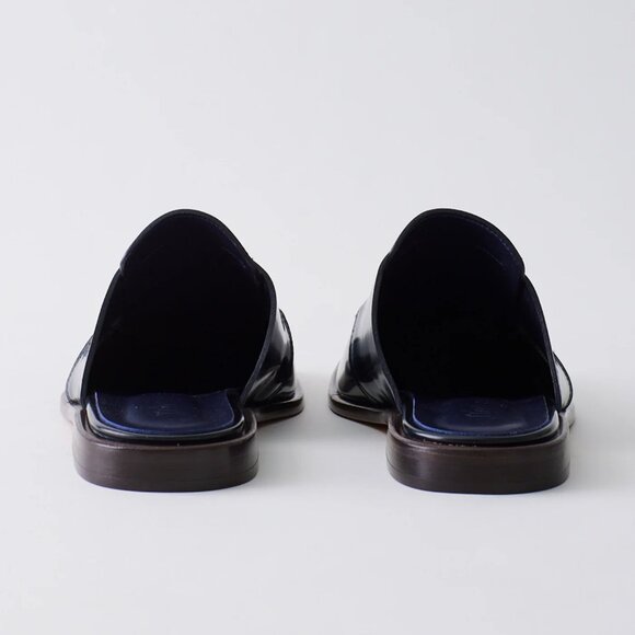 Tibi Pedro Slide Square Toe Loafer, Navy, - Picture 4 of 8